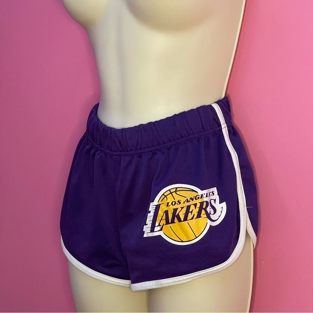 NBA Lakers Logo Outlined Purple Shorts